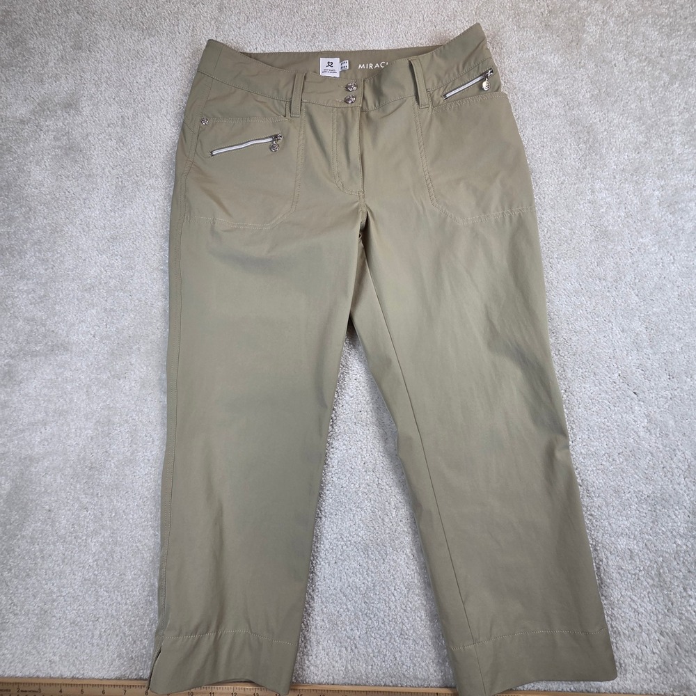 Daily Sports Miracle Capri Pants Tan Straight Leg Golf Trousers Womens Size 10